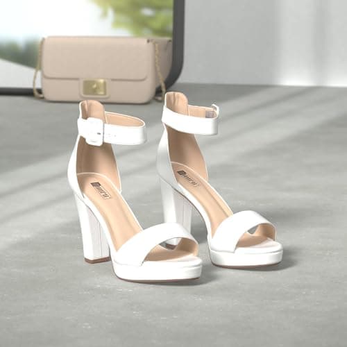 IDIFU Women's Sabrina Platform Heeled Sandals Wedding Party Ankle Strap Shoes
