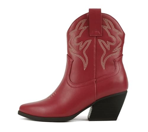 BLAZING Women's Western Bootie Pointe Toe Low Heel (Wide Fit Available)