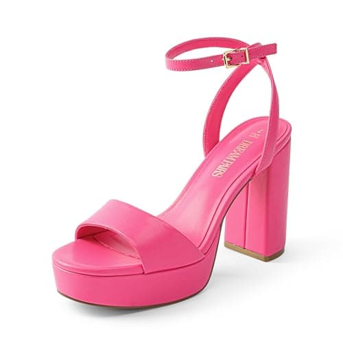 Dream Pairs Chunky Open-Toe Ankle Strap Platform Heels for Women Party Weddings