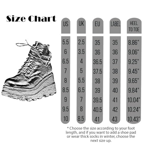 Chunky Platform Combat Boots, Square Toe Zip Heel Ankle Boot for Women