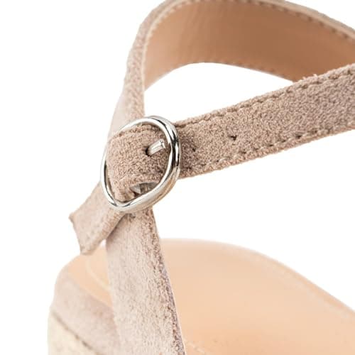 DREAMCIA Women's Wedge Espadrille Platform Sandals Open Toe Buckle Dress ShoesSummer