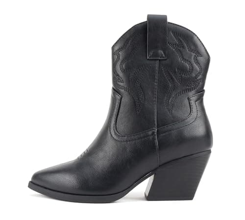 BLAZING Women's Western Bootie Pointe Toe Low Heel (Wide Fit Available)