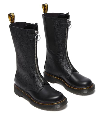 Dr. Martens Women's Front Zip Leather Mid Calf Boots