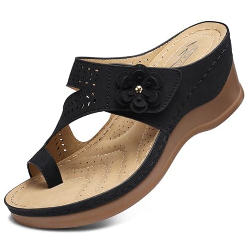 SHIBEVER Women's Comfortable Wedge Sandals - Dressy Summer Casual Low Heels