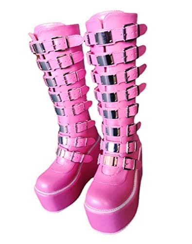 Gothniero Women Black Platform Gothic Knee High Boots Winter Chunky Heel Punk Rave Shoes Size 5.5-11  
Gothniero Women Black Platform Gothic Mid Calf Boots Winter Chunky Heel Punk Rave Lace Up Combat Shoes Size 5.5-11  
Gothniero Women Black Winter K