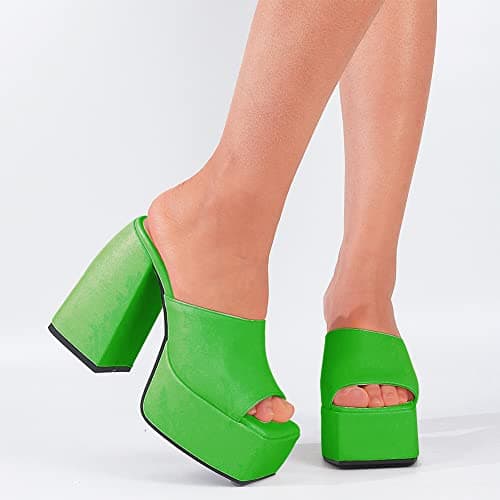 Mikarka Women's Slip-On Platform Heeled Sandals
