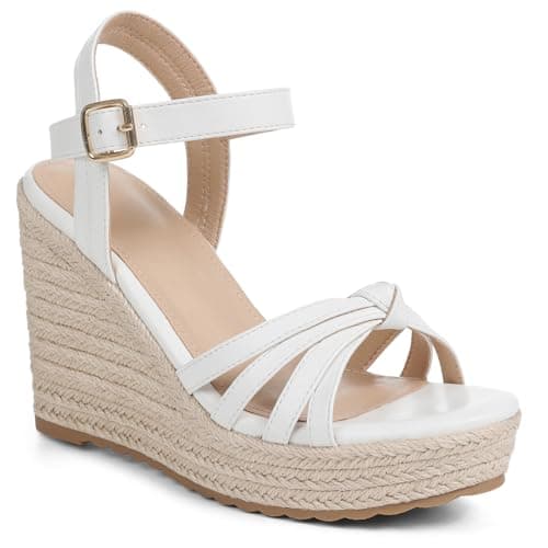 Mikarka Women's Platform Ankle Strap Open Toe Espadrille Wedge Sandals for Summer