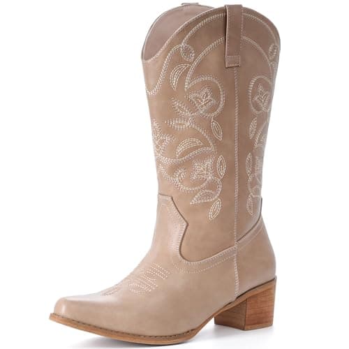 IXU Women's Wide Calf Pointed Toe Western Boots