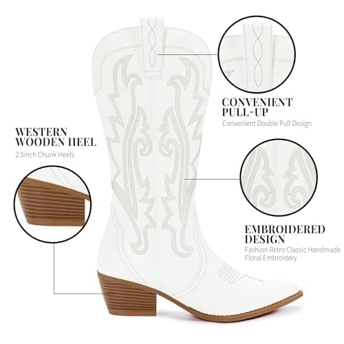 Stylish Mid Calf Cowboy Boots for Women