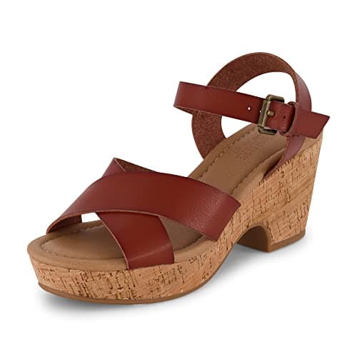 Cushionaire Women's Rosie Cork Wedge Sandal with Memory Foam
