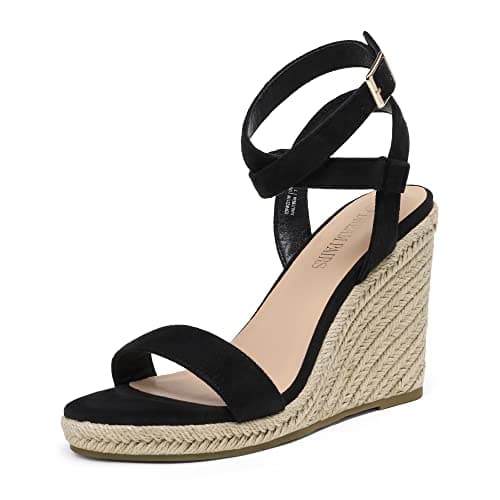 Dream Pairs Women's Dressy Open Toe Espadrille Wedge Sandals with Bucklestrap