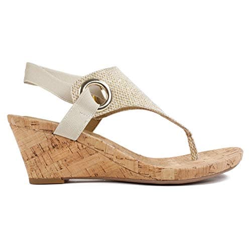WHITE MOUNTAIN Women's Cork Wedge Sandal