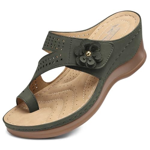 SHIBEVER Women's Comfortable Wedge Sandals - Dressy Summer Casual Low Heels