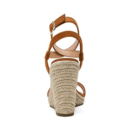 Dream Pairs Women's Dressy Open Toe Espadrille Wedge Sandals with Bucklestrap