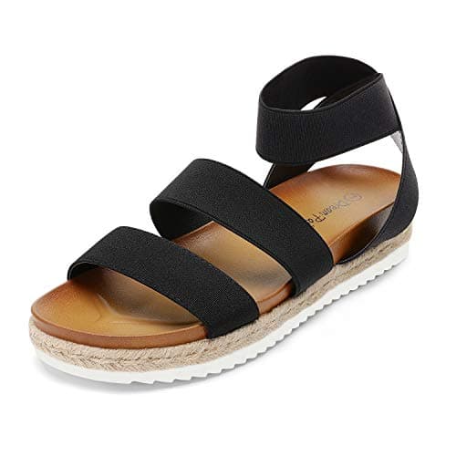 DREAM PAIRS Women's Open Toe Ankle Strap Espadrille Flatform Sandals