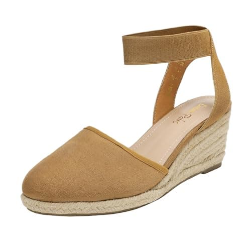Dream Pairs Women's Elastic Ankle Strap Wedge Sandals