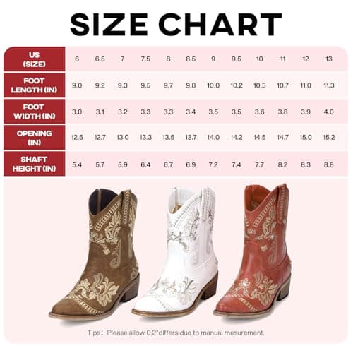 RivalranWestern Embroidered Cowgirl Boots with Sparkly Rhinestones
