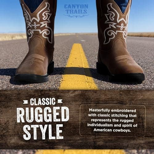 Canyon Trails Mens Square Toe Western Boots