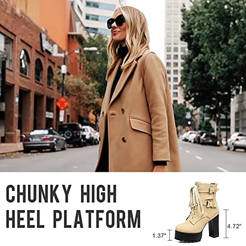 Mikarka Lace Up Ankle Boots for Women
| Round Toe Ankle Buckle Block High Heel Platform Knight Booties
| Mikarka Lace Up Ankle Boots Round Toe Ankle Buckle Block High Heel Platform Knight Booties