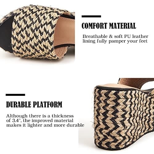 Women's Espadrille Wedge Slides Platform Sandals