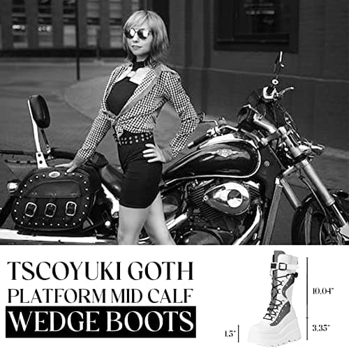 Women's Gothic Platform Combat Boots for Concerts and Festivals