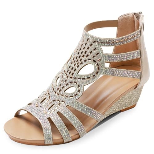 WOJWSKI Women's High Heel Slide Sandal with Zip Back Platform