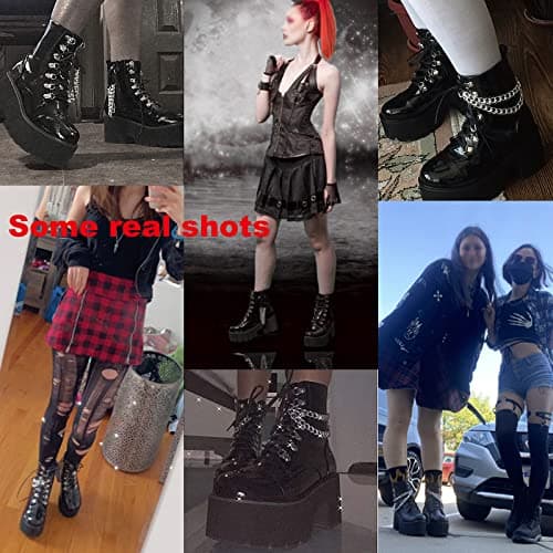 Studded Platform Combat Ankle Booties for Women in Mid Calf