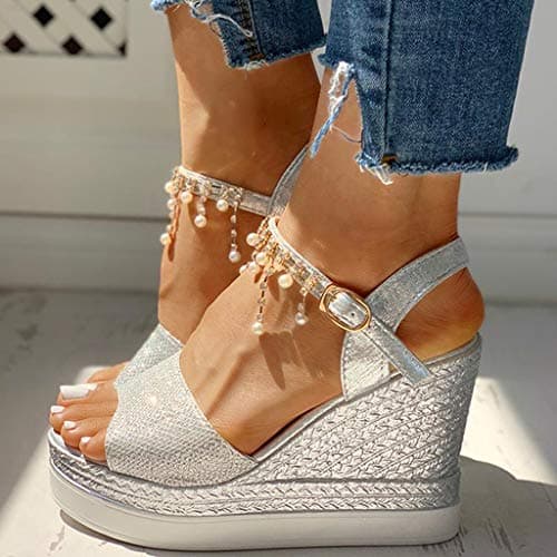 Fululuer Wide Width Espadrille Sandals for Women (I-Brown, 8.5)
