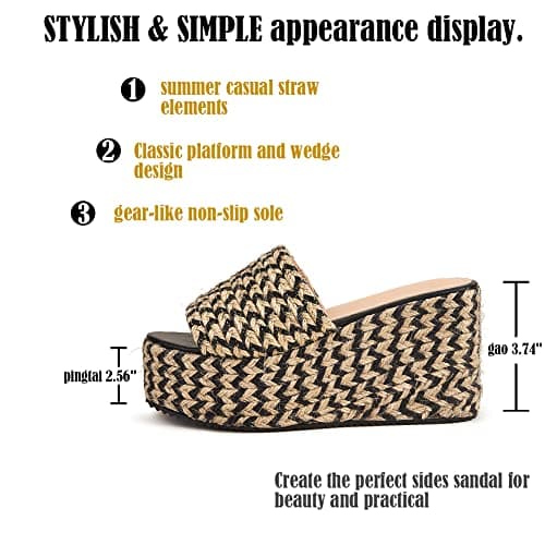 Women's Espadrille Wedge Slides Platform Sandals