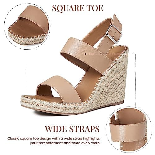 Women's Platform Wedge Sandals with Ankle Strap