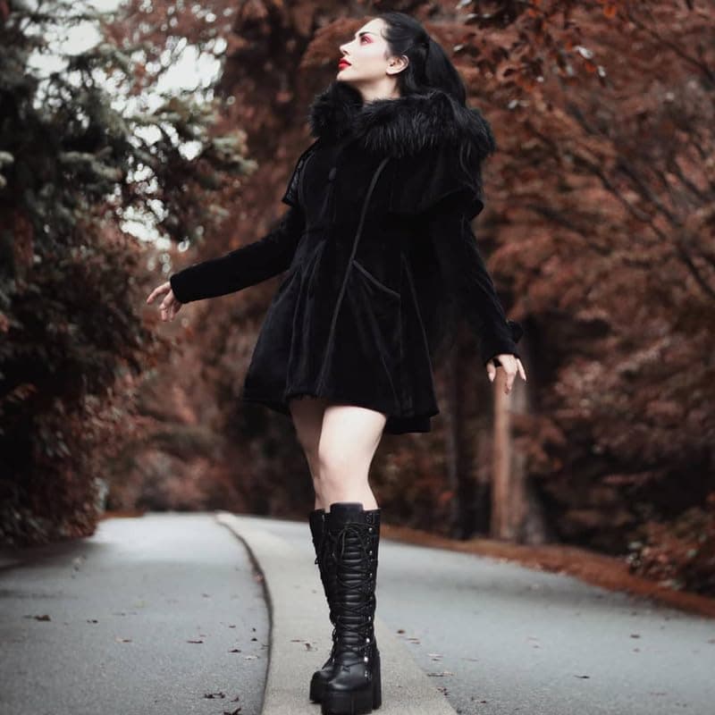 AMINUGAL Black Knee High Boots for Women
