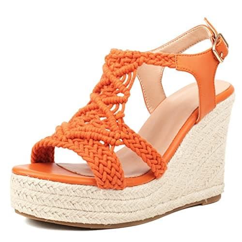 Comfortable Wedge Sandals for Women: RUSAUISE Platform Espadrilles