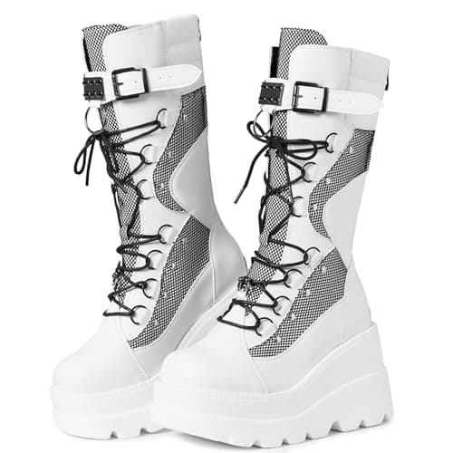 Women's Gothic Platform Combat Boots for Concerts and Festivals