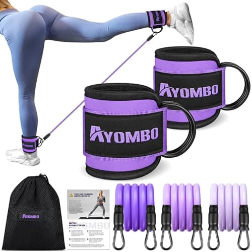 Ayombo Ankle Resistance Bands: Home Gym Glute Workout Gear, Leg Booty Fitness Equipment