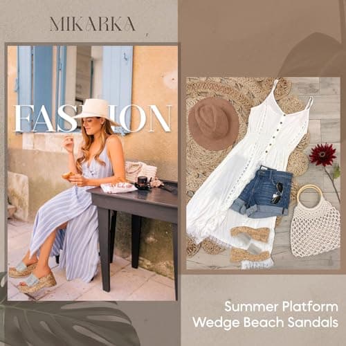 Mikarka Women's Dressy Summer Slip-On Cork Platform Sandals