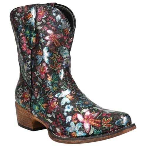 ROPER Women's Ingrid Floral Metallic Ankle Boots - 1-2" Heel, Multi