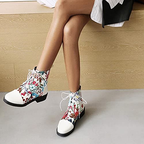 Mikarka Women's Floral Embroidery Ankle Boots