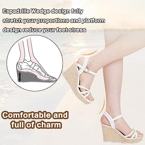 Braided Knot Wedge Espadrille Sandals for Women