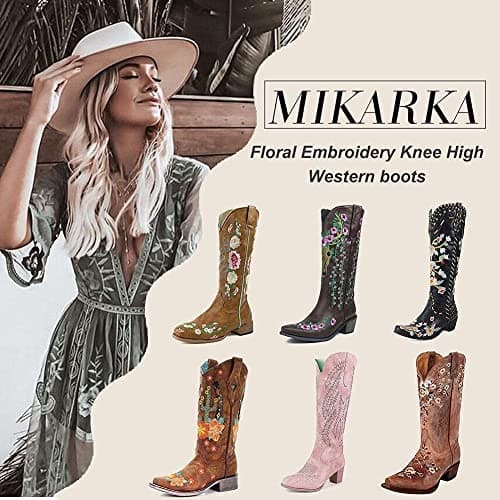 Floral Embroidered Cowboy Boots for Women - Western Style
