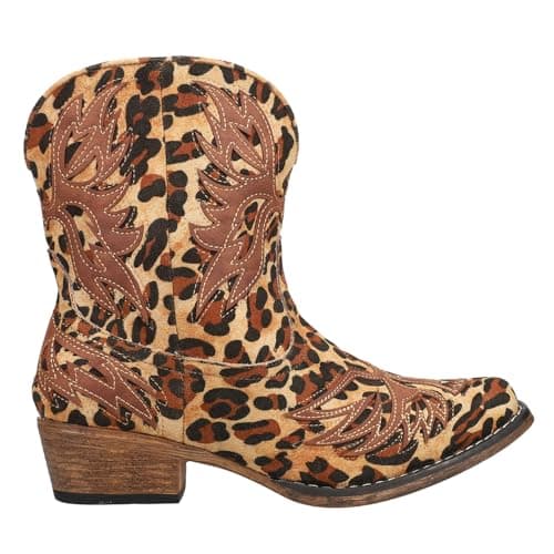 Roper Women's Amelia Brown Snip Toe Casual Boots-Ankle Low Heel 1-2"