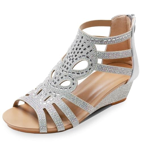 WOJWSKI Women's High Heel Slide Sandal with Zip Back Platform