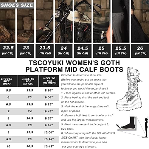 Women's Gothic Platform Combat Boots for Concerts and Festivals