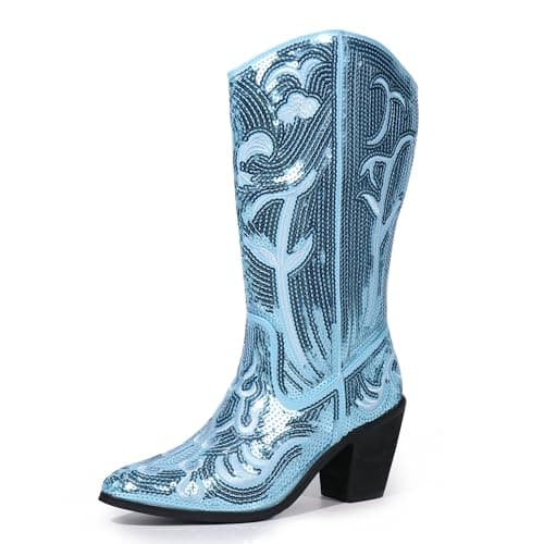 Hawkwell Women's Wide Calf Zipper Cowboy Boots