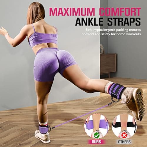 Ayombo Ankle Resistance Bands: Home Gym Glute Workout Gear, Leg Booty Fitness Equipment