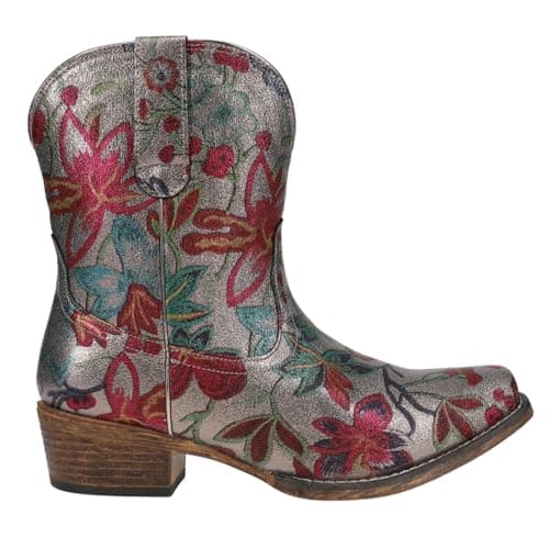 ROPER Women's Ingrid Floral Metallic Ankle Boots - 1-2" Heel, Multi