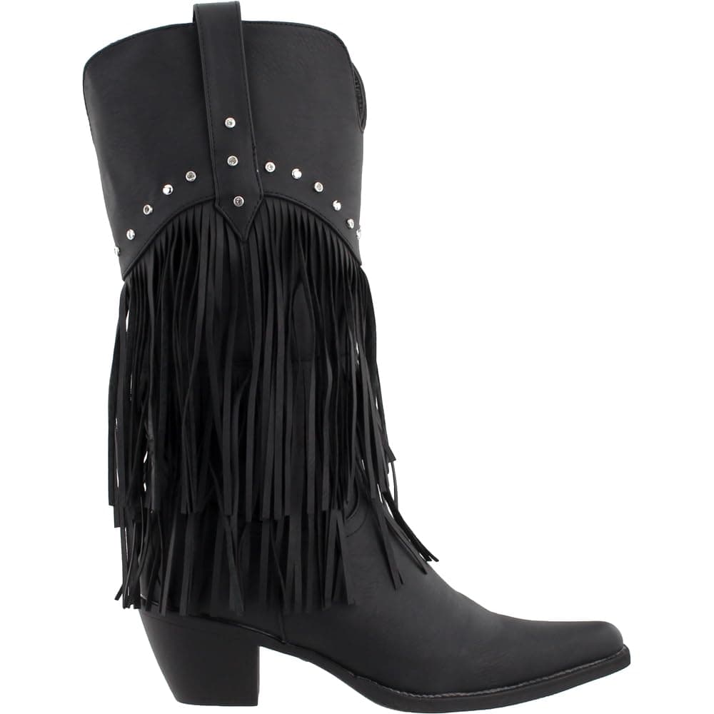 Roper Women's Studded Pointed Toe Casual Boots - Mid Calf, Black, 1-2" Heel