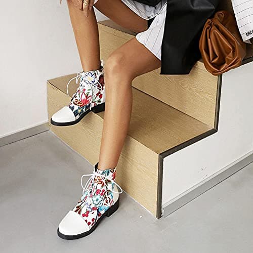 Mikarka Women's Floral Embroidery Ankle Boots