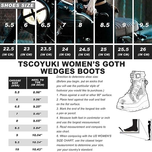 Tscoyuki Chunky Heel Booties for Women Round Toe Gothic Lace-Up Booties