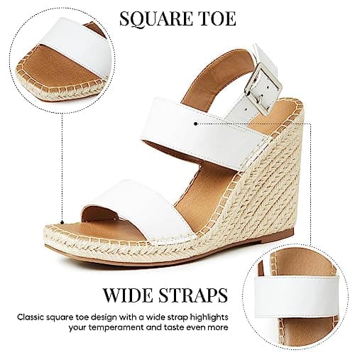 Women's Platform Wedge Sandals with Ankle Strap
