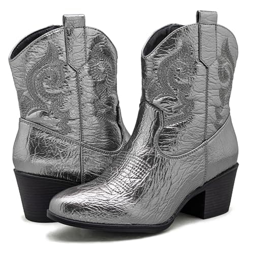 GLOBALWIN Women's Western Wear Cowboy Cowgirl Free Birds Disco Outfits Low Heel Boots